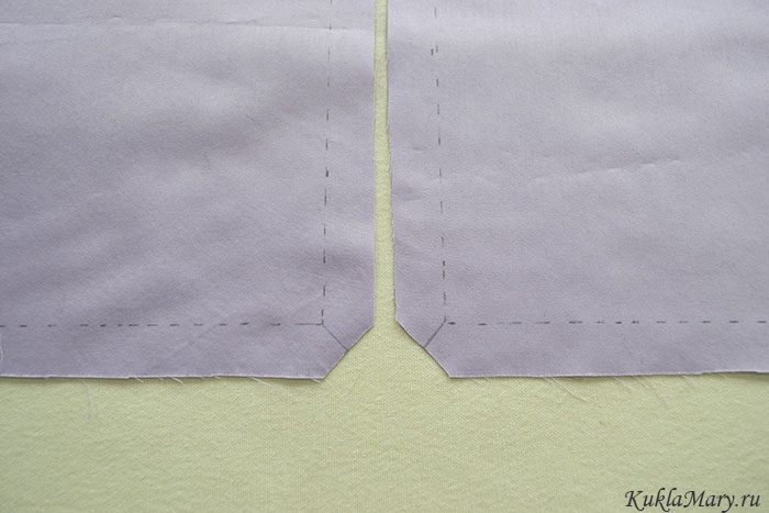 Обработка разрезов с прямыми углами двойной подгибкой