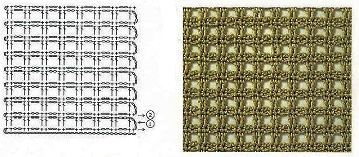 Схема вязание филейной сетки