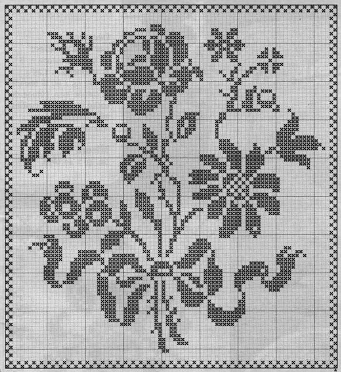 Филейное вязание схема цветы