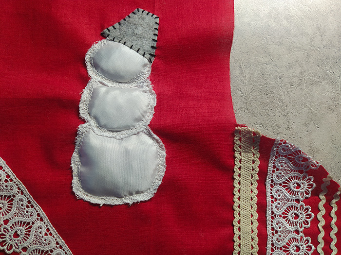 Новогодний носочек со снеговиком